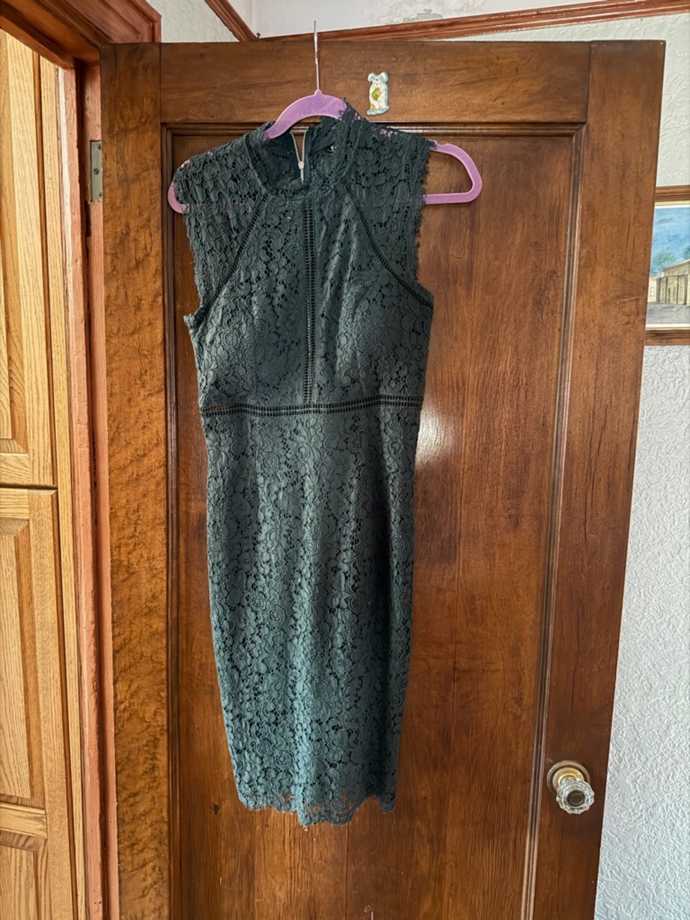 Bardot Dark Green Lace Midi Dress